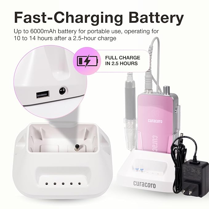 Curacoro Nail Drill 35000RPM Professional Brushless Electric Nail Drill Machine - Nail Efile for Acrylic Gel Nails, Low Noise Low Vibration