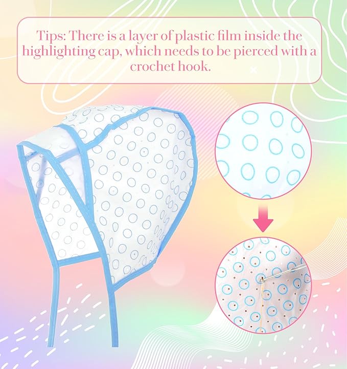 Bleach Cap, 12Pcs Highlight Cap Kit, Precise Partitioning Preset Hollow Holes Leak-proof Isolation to Improve the Efficiency and Effect of Highlighting for Highlights