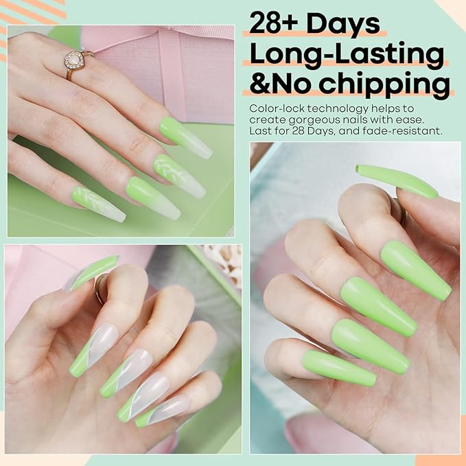 modelones Summer Gel Nail Polish, 15ML Milky Green Soak Off U V Light Cure Nail Polish Green Shades Pale Macaron Colors Nail Art Gel Design for Nail Lovers Gift Salon DIY