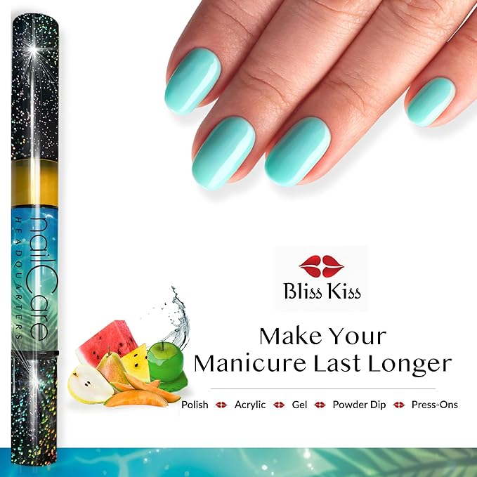 Cuticle Oil Pen for Nails - Nail Strengthener & Growth Serum for Damaged Nails, Hangnails w/Jojoba cuticle oil—Mixed Fragrances - Holographic Glitter Pens 4-Pack