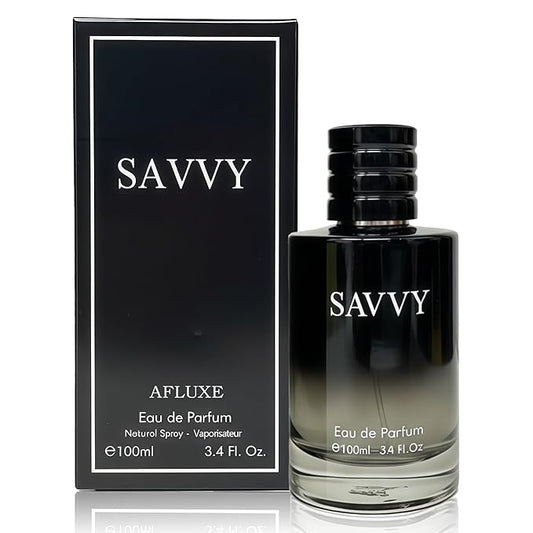 Savvy Long-Lasting Cologne for Men | Bergamot,Lavender,Nutmeg & Papua Vanilla Scent | Eau de Toilette 100ml Spray | Day to Night Fragrance