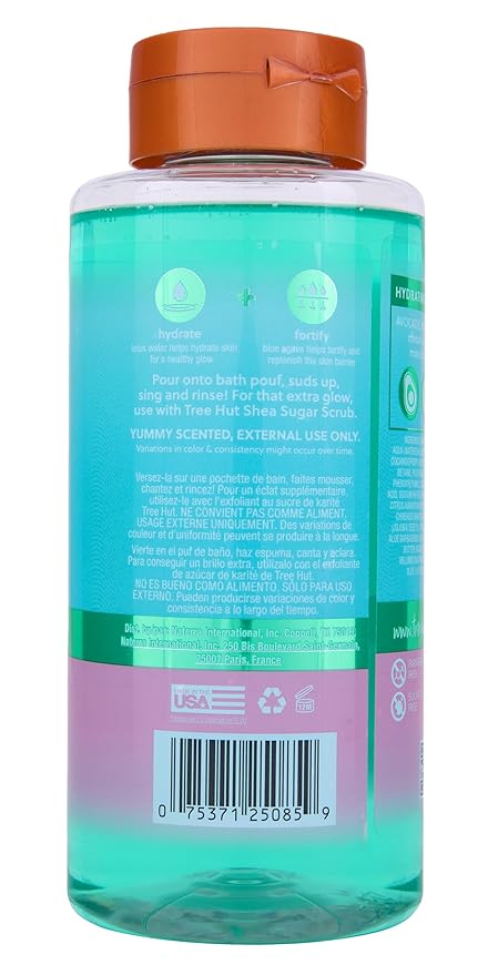 Tree Hut Lotus Water Foaming Gel Wash, Hydrating & Moisturizing Body Wash with Shea Butter & Nourishing Essential Oils, Daily Cleanser for Soft Smooth Skin, 18 fl oz