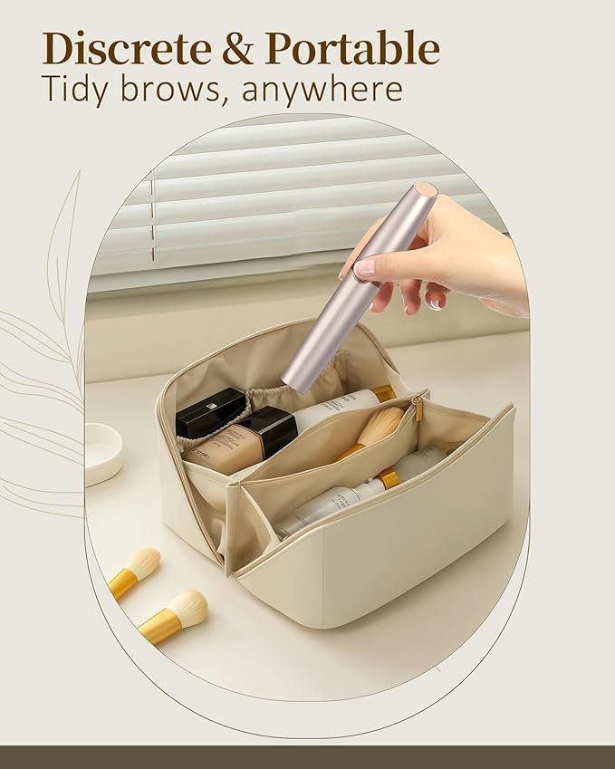 Eyebrow Trimmer for Women, Eyebrow Razor: Rechargeable Facial Hair Removal for Women with 2 Replacement Heads & LED Light, Electric Painless EyeBrow Shaver Hair Removal Device for Eyebrows/Lips/Face