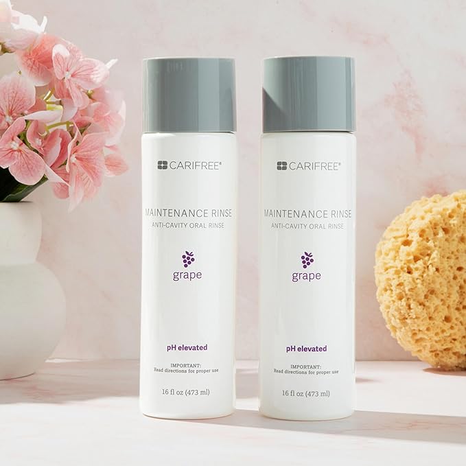 CariFree Maintenance Rinse, Grape Flavored, Anti-Cavity Fluoride Mouthwash, Dentist Recommended, Prevents Oral Decay, Freshens Breath, Alcohol-Free, Neutralizes pH, 16 Fl Oz (Pack of 2), Grape