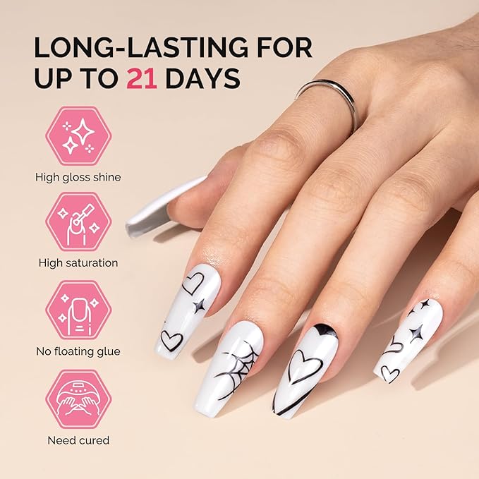 MelodySusie Fleurwee Plant Based Gel Nail Polish, Hema Free White Nail Polish, Soak Off UV LED Gel Polish Gifts for Women 21 Non Toxic Long Lasting Nail Art Manicure Salon DIY at Home P04