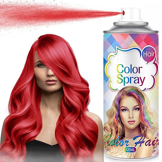 Temporary Hair Color Spray for Women and Kids, One-Time Use Hair Color Wax, Washable Disposable Natural Hair Spray Hair Strong Style for Party, Hollowen, Cosplay (Fired Red, 120ML)