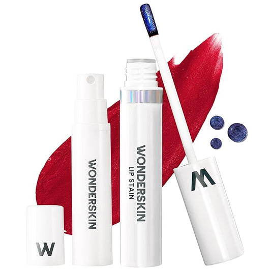 Wonderskin Wonder Blading All Day Lip Stain Peel Off Masque and Reveal Kit - Long Lasting, Waterproof Red Lip Tint, Transfer Proof Natural Makeup Stain Kit (Divine)