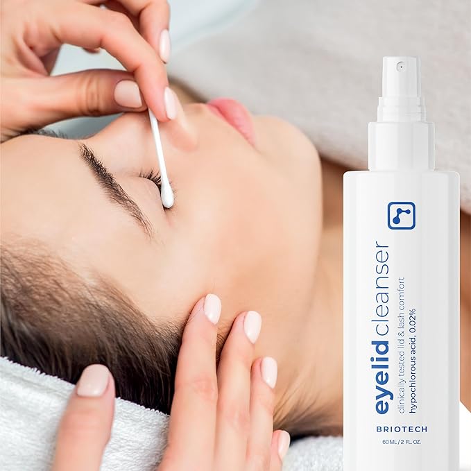 BRIOTECH Eyelid Cleanser, Hypochlorous Acid Spray, Lid & Eyelash Cleanser, Soothe Sensitivities, Calm Redness & Bumps, Support Against Irritation, Vegan, Travel Size 2 Fl oz (1 Pack)