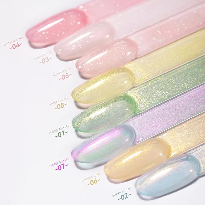 Born Pretty Jelly Gel Nail Polish Jelly Glitter Blue Gel Polish Shimmer Blue Natural Translucent Soak Off Gel Polish Nail Art DIY 15ML