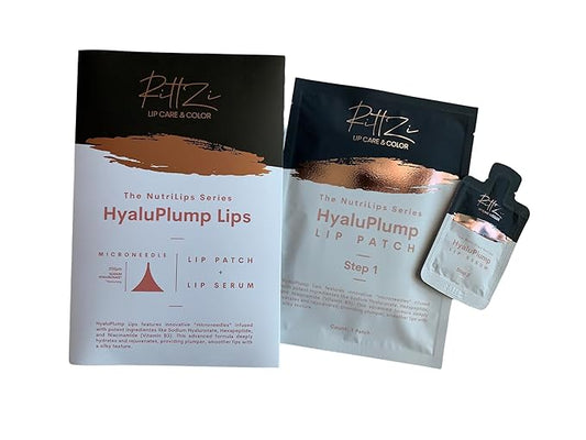 HyaluPlump Lips – Innovative Two-Step Lip Care System Featuring 800 Self-Dissolving Microneedles made from Sodium Hyaluronate, Niacinamide, and Peptides
