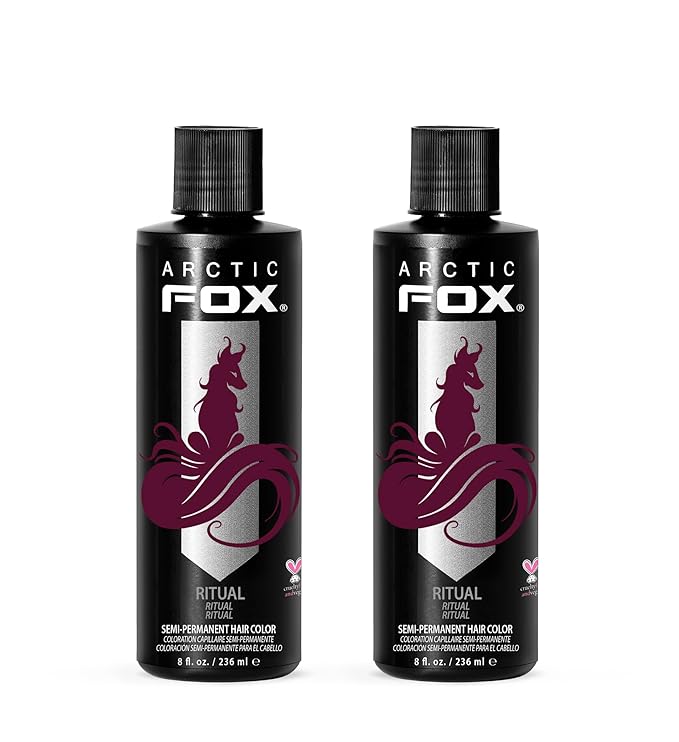 Arctic Fox Semi-Permanent Hair Color Dye, Vegan & Cruelty-Free, Ammonia-Free, Conditioning, Long Lasting, Rich Burgundy Red, For All Hair Types, Ritual, 8 Fl Oz (Pack of 2)
