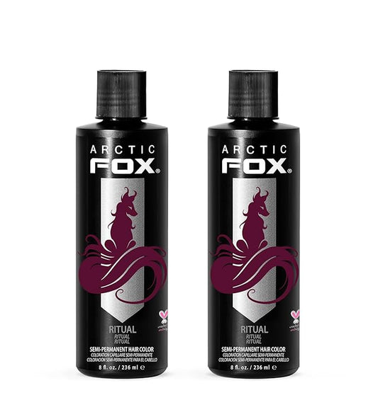Arctic Fox Semi-Permanent Hair Color Dye, Vegan & Cruelty-Free, Ammonia-Free, Conditioning, Long Lasting, Rich Burgundy Red, For All Hair Types, Ritual, 8 Fl Oz (Pack of 2)