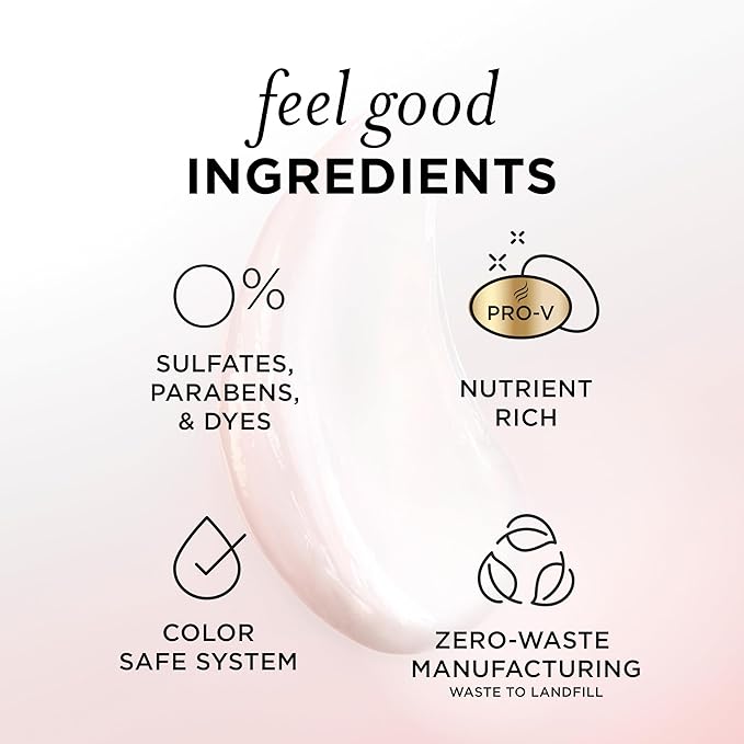 Pantene Rose Water Conditioner, Soothes, Replenishes Hydration, Safe for Color Treated Hair, Nutrient Infused with Vitamin B5 and Antioxidants, Pro-V Blends, 30.0 oz