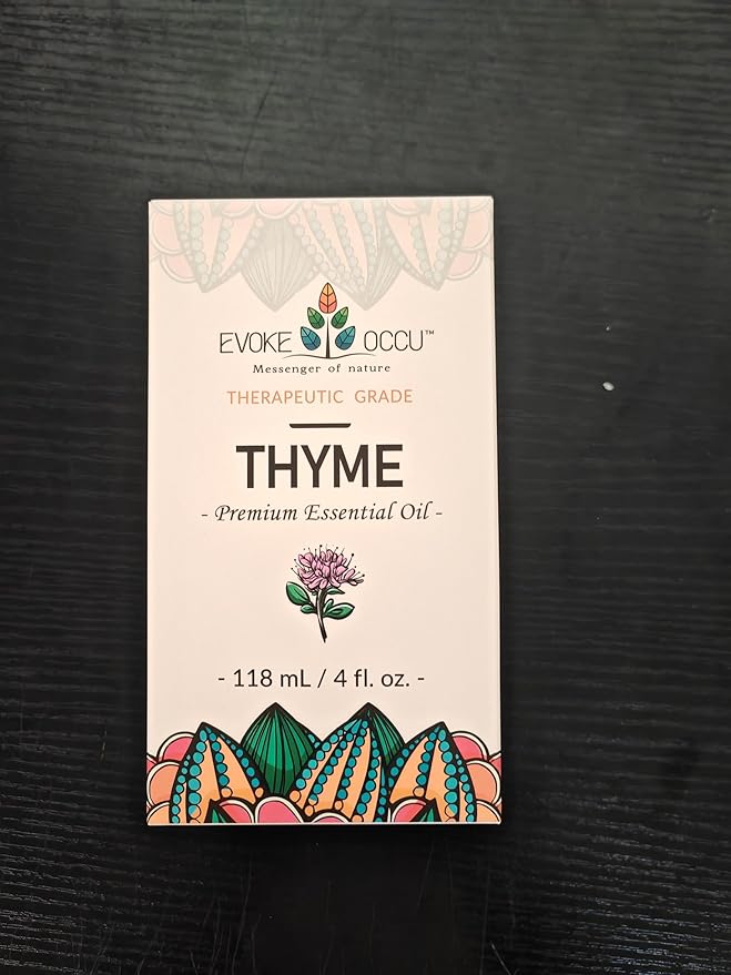 EVOKE OCCU Thyme Essential Oil for Diffuser, Massage, Candle and Soap Making - 4 FL Oz