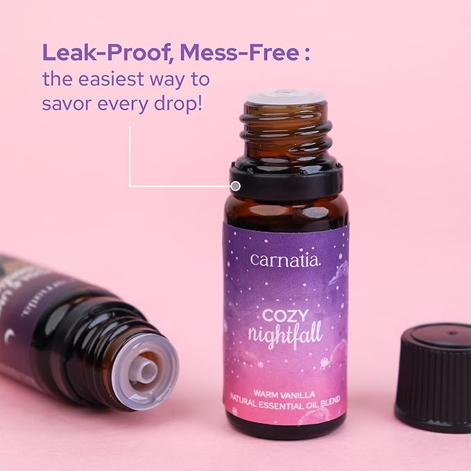 Carnatia Sleep Essentials Essential Oil Set – 100% Pure & Natural Aroma Blends for Deep Sleep, Stress Relief & Relaxation | Calming Oils for Diffusers, Pillows & Bedtime Routines