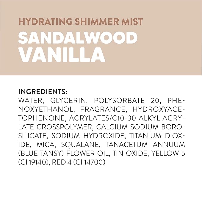 Onyx Professional Hydrating Shimmer Mist with Squalane & Blue Tansy, Sandalwood Vanilla, 6.5 fl oz, 2pk - Shimmer Hair and Body Mist Creates a Radiant Glow with Lightweight Moisture