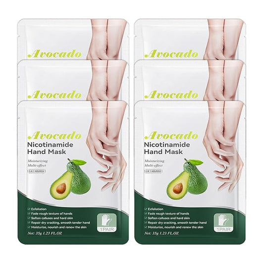 Hand Masks Moisturizing Gloves,6 Pairs Hydrating Hand Peel Masks Gift Set for Dry Cracked Hands Care,Long-lasting and Non-greasy Hand Moisturizer Gloves for Women J