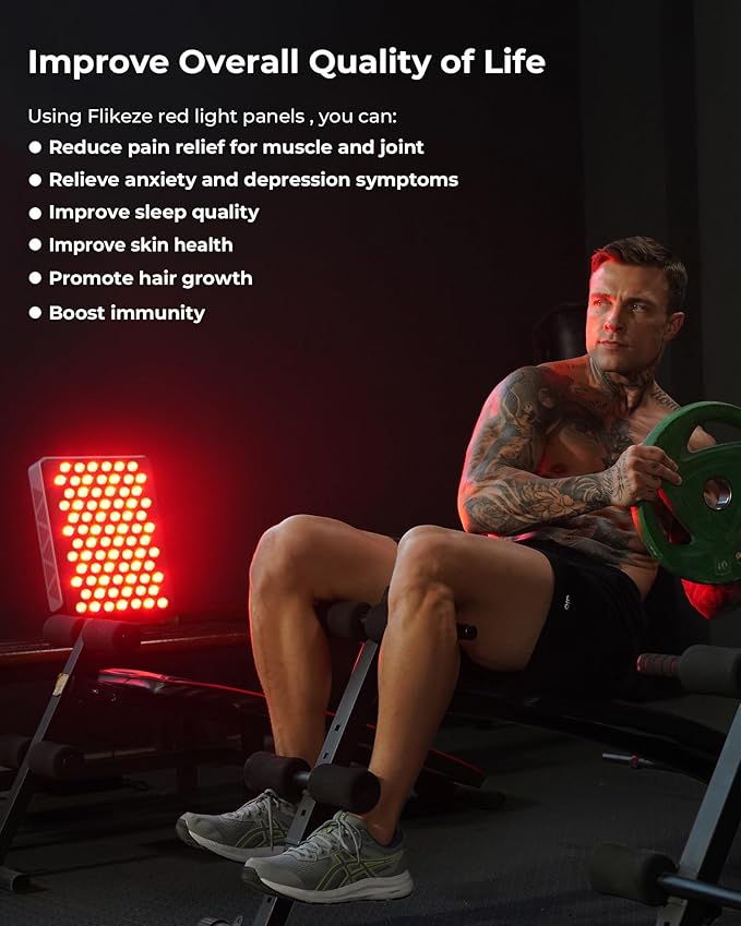 2025 Advanced Red Light Therapy for Face and Body 78 Dual Chip LEDs 460nm-880nm Near Infrared Light Therapy Panel,Adjustable Brightness (20-100%),Time(5-30 min) Red Light Therapy for Home Office & Gym