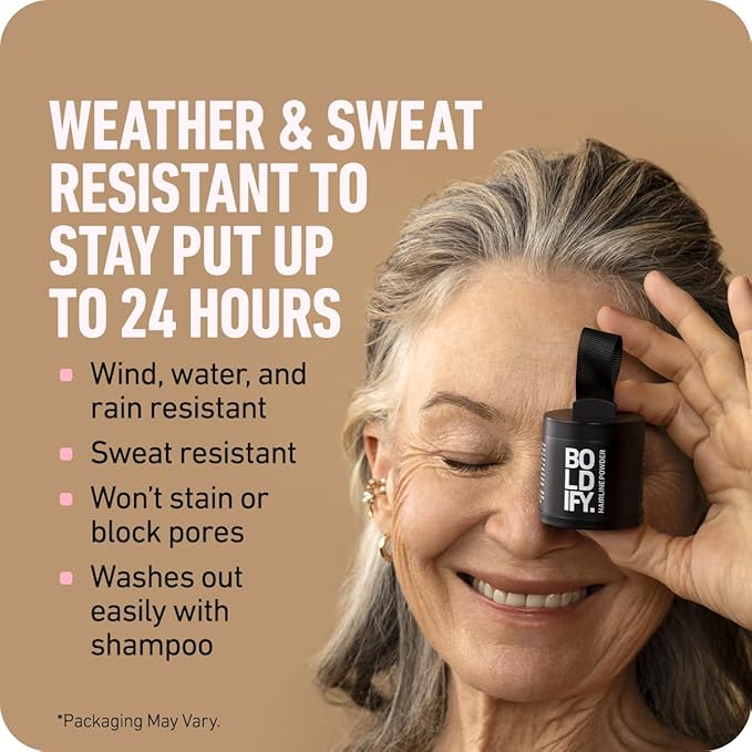 BOLDIFY Hairline Powder (LARGE, 10g) - Root Touch Up Hair Color for Gray Coverage - Bald Spot Concealing Hair Powder for Women & Men - 24-Hour Stain-Proof - Medium Blonde