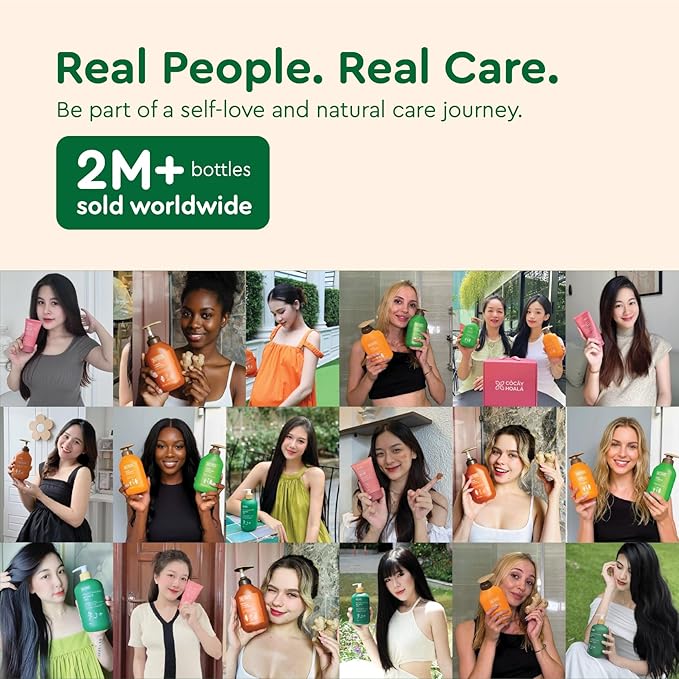 Vietnam's Touch | COCAY HOALA Ginger Lemongrass Shampoo and Conditioner Set for Hair Growth – Moisturizing & Soft Hair, Deep Cleansing for Oily Roots – Paraben Free (17.64 oz, 2 Pack)