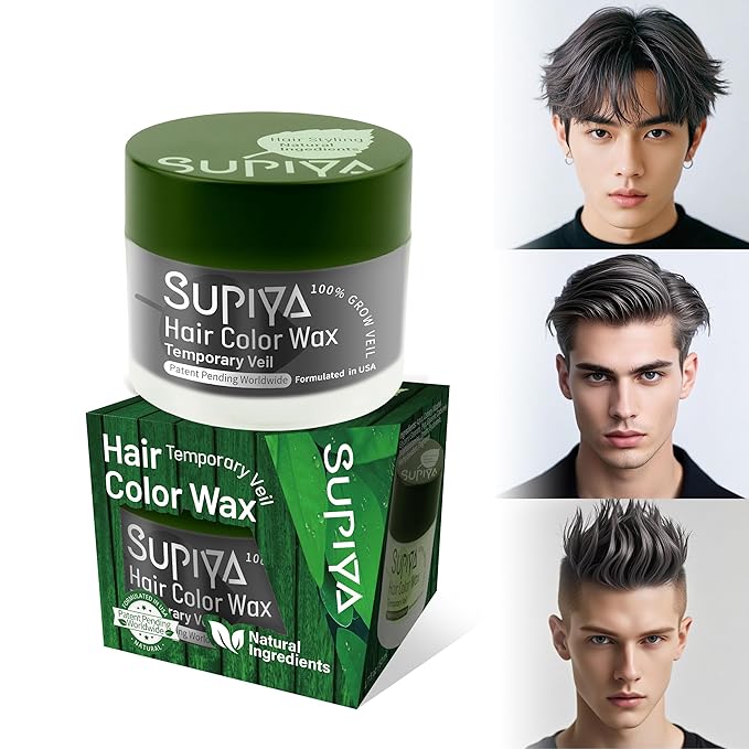 Temporary Hair Styling Color Wax, Green Blue Purple Red Hair Dye Color Wax Washable Natural Instant Hair Coloring Cream for DIY Hairstyle for Kids Men Women(Black#3)