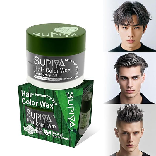 Temporary Hair Styling Color Wax, Green Blue Purple Red Hair Dye Color Wax Washable Natural Instant Hair Coloring Cream for DIY Hairstyle for Kids Men Women(Black#3)