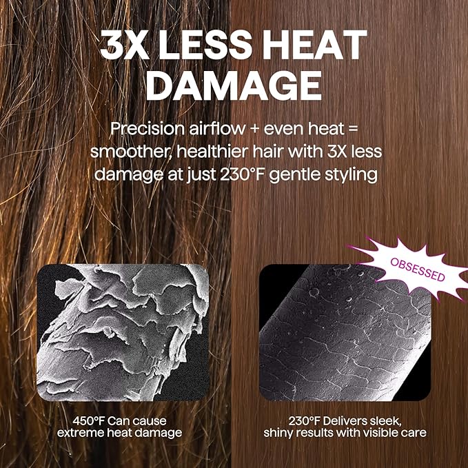 Wavytalk Hair Dryer Brush Set, Air Sculpt 4-in-1 Hot Air Brush Set, Multi Hair Styler for Salon Blowouts, Smooth Curls, Volumizing and Straightening, Sleek and Less Frizz, Pink