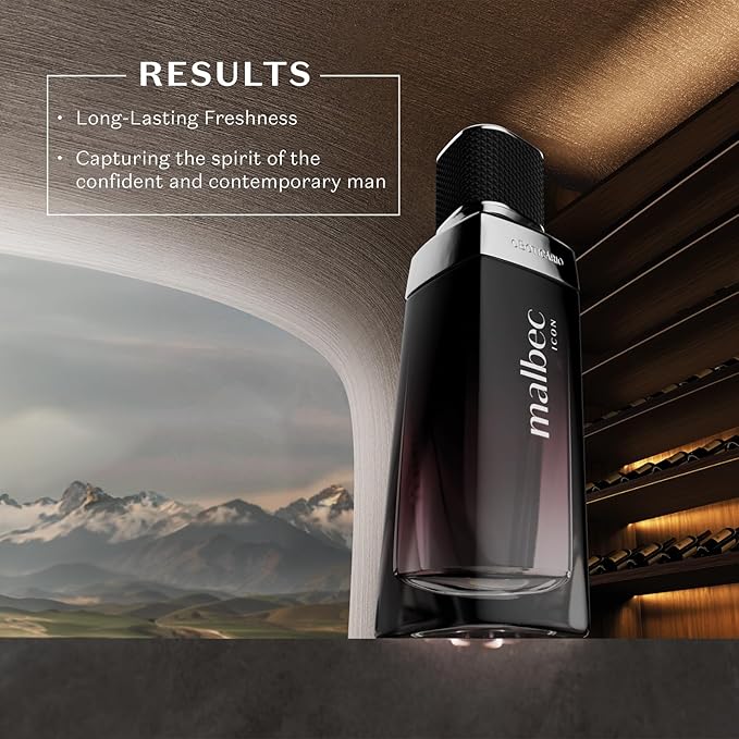 Malbec Icon Eau de Toilette By O Boticário, Woody Chypre Scented Cologne For Men, Long Lasting Men's Fragrance, French Oak Barrel-Aged, 3.4 Ounce (100 ml)