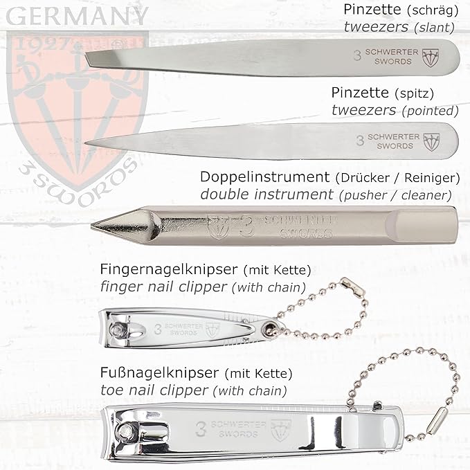 3 Swords Germany – MEN's kit - manicure pedicure beard ear ALL IN ONE - stainless steel tools
