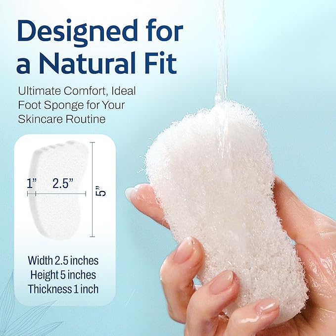 HartFelt Foot Exfoliating Sponge | Chemical-Free Foot Scrubbers for Smooth & Soft Feet | Gentle Sponge Pad for Callus Removal, Dead Skin & Cleansing | Made in USA - 1 Count