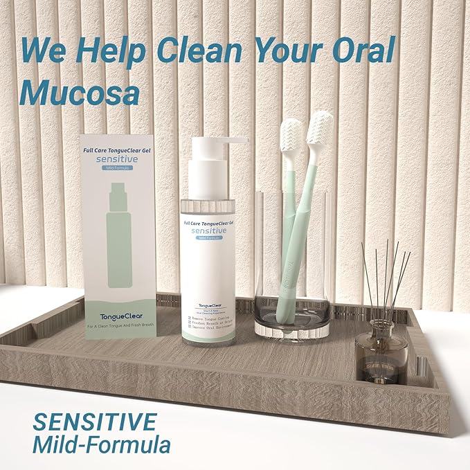 Soft Oral Cleaner & Gel Combo| Complete Oral Care Brush with Air Bag | Bad Breath Odor Eliminator | For Sensitive Mouth| Gentle Mint(Set of 1)