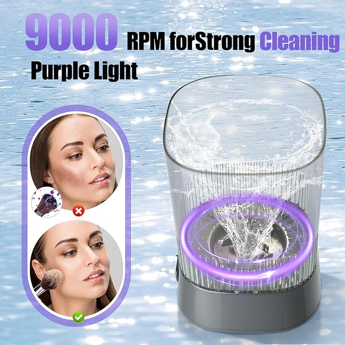 Electric Makeup Brush Cleaner, Auto-Rotating Brush Cleaner for Deep Cleaning, One-Click Operation Automatic Spinning Cosmetic Brush Cleaner, Suitable for All of Makeup Brushes