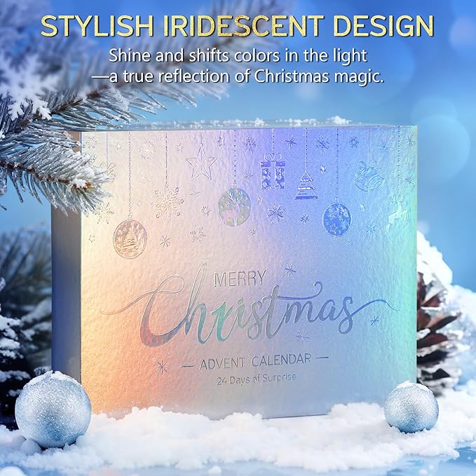 Advent Calendar 2025 for Adults Women, 24 Days Advent Beauty Calendar for Teen Girls Christmas Countdown Calendars Bath Body Spa Self Care Gift Basket for Mom Wife Girlfriend Sister Grandma Friend Her