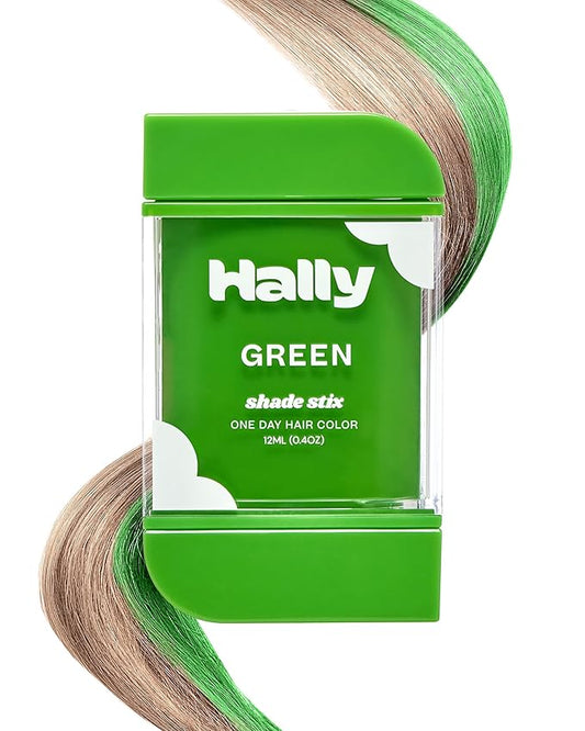 Hally Hair Temporary Hair Color, Shade Stix (Green) - Hair Makeup Accessories for Kids, Teens & Adults - 12 ml Washable Hair Chalk & Dye for Festivals, Sporting Events & Parties
