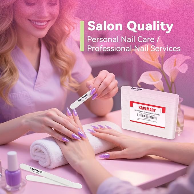 Professional Disposable Small Nail Files 100/180 Grit Double Sided White Emery Boards for Nails Manicure Pedicure Tools 50Pcs