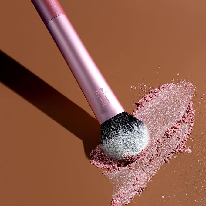 Real Techniques Tapered Cheek Brush, RT 449 Fluffy Blending Brush for Powder Blush & Highlighter, UltraPlush Synthetic Bristles, Vegan & Cruelty-Free Makeup Brush, 1 Count