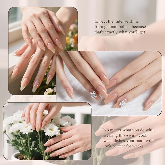 Artdone Gel Nail Polish Hema-free Solid Color Nude Color For All Seasons Neutral Soak Off LED Lamp Needed For Manicure Nail Art