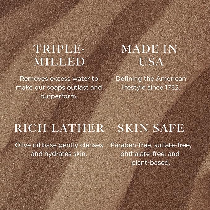 Caswell-Massey RÒS Natural Bar Soap for Men, Moisturizing Body Soap Bar for All Skin Types, Made with Essential Oils & Plant-Based Formula for Soft Skin, Made in USA, 5.8 oz