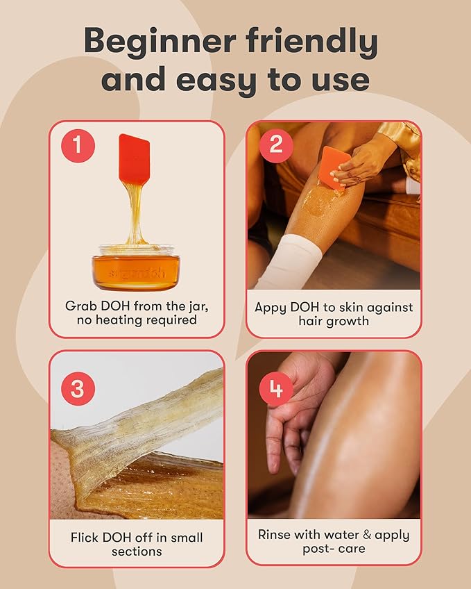 Sugardoh Sugar Waxing Kit for Women As Seen On Shark Tank (Vintage Kit Firm) - Underarms, Bikini, & Beginners - Sugar Wax Hair Removal - Sugaring Tiktok Viral Products - Bikini Wax Kit for Women