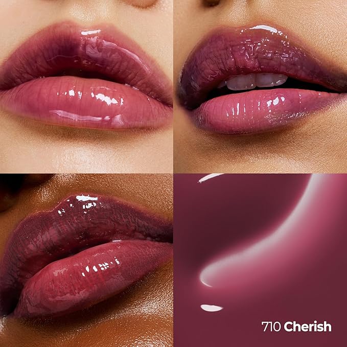 Laka Fruity Lip Glotioner, 10ml/0.33 fl.oz, Lip Gloss with High Shine Vivid Colors, Jelly tip for Hygienic & Easy Application, Plumping Conditioner, Vegan, K-Beauty (#710 Cherish)