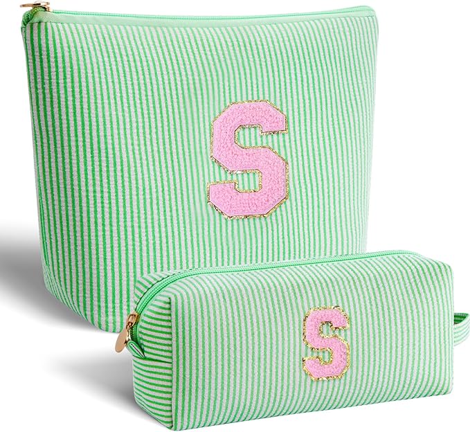 Gifts for Girls Teens Kids - Birthday Gift for Daughter Sister Her,Travel Essentials,Teen Girl Essentials,Cute Trendy Stuff Makeup Bag Set Cosmetic Bag - Green,S