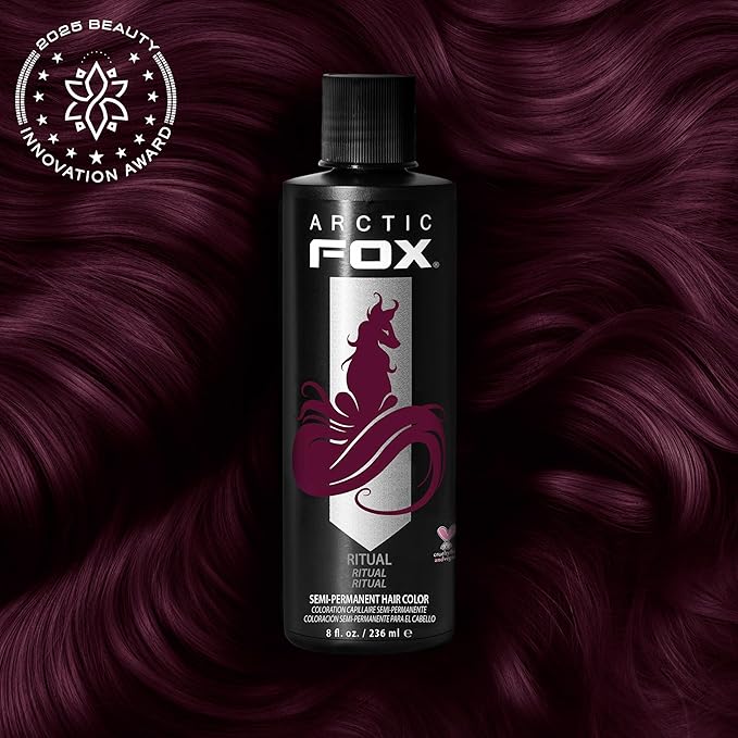 Arctic Fox Semi-Permanent Hair Color Dye, Vegan & Cruelty-Free, Ammonia-Free, Conditioning, Long Lasting, Rich Burgundy Red, For All Hair Types, Ritual, 8 Fl Oz (Pack of 2)