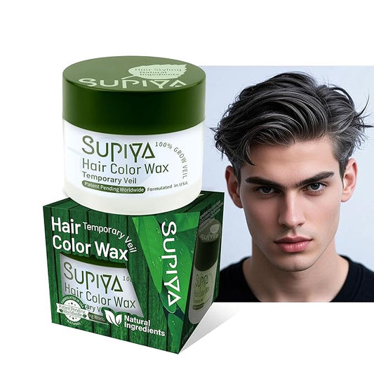 Temporary Hair Styling Color Wax, Green Blue Purple Red Hair Dye Color Wax Washable Natural Instant Hair Coloring Cream for DIY Hairstyle for Kids Men Women(Clear Medium hardness)