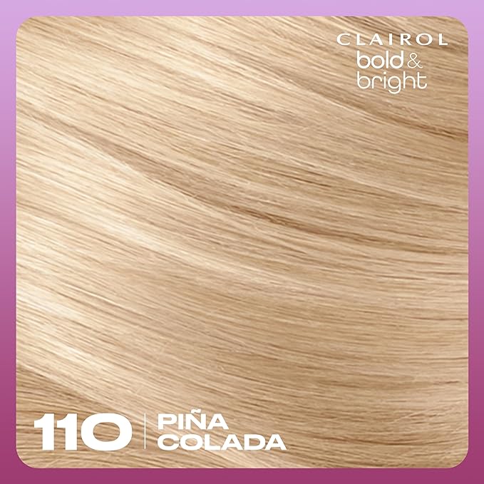 Clairol Bold & Bright Permanent Hair Dye, 110 Piña Colada Hair Color, Pack of 2