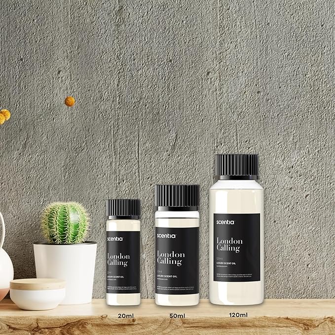Scentia Hotel Diffuser Oil Inspired by Ferrari - 120 ml 4.06 fl oz - Fragrance Oil Blend White Tea, Cedarwood & Soku Lime for Aromatherapy Diffusers and Humidifiers - London Calling, Thanksgiving Gift