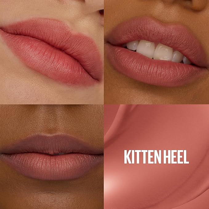 MAYBELLINE Super Stay Teddy Lip Tint, Long Lasting Matte Lipstick for Up To 12HR Wear, Kitten Heel, 1 Count