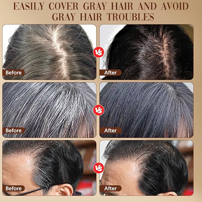 2-in-1 Hair Color Stick & Comb, Waterproof and Sweat-Proof Hair Dye Comb, Instant Convenient Root Touch Up for Gray Hair, Touch up Comb for Women & Men (Black Bronw)