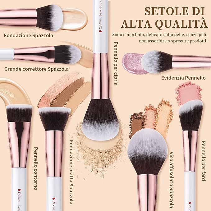 DUcare Makeup Brush Set Professional 27Pcs Makeup Brushes Premium Synthetic Kabuki Foundation Blending Face Powder Blush Concealers Eye Shadows Make Up Brushes Kit White