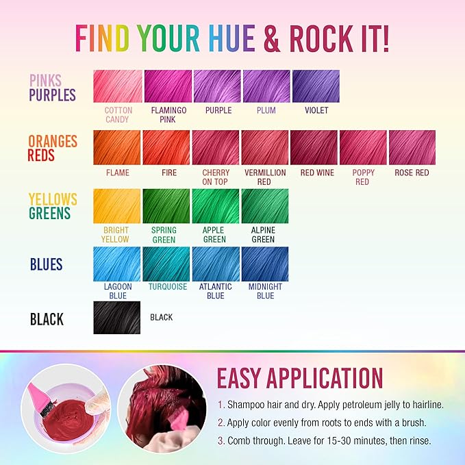 Punky Poppy Red Semi Permanent Hair Color - Vegan & Cruelty-Free Conditioning Red Hair Dye, Lasts Up to 35 Washes, 3.5 fl oz