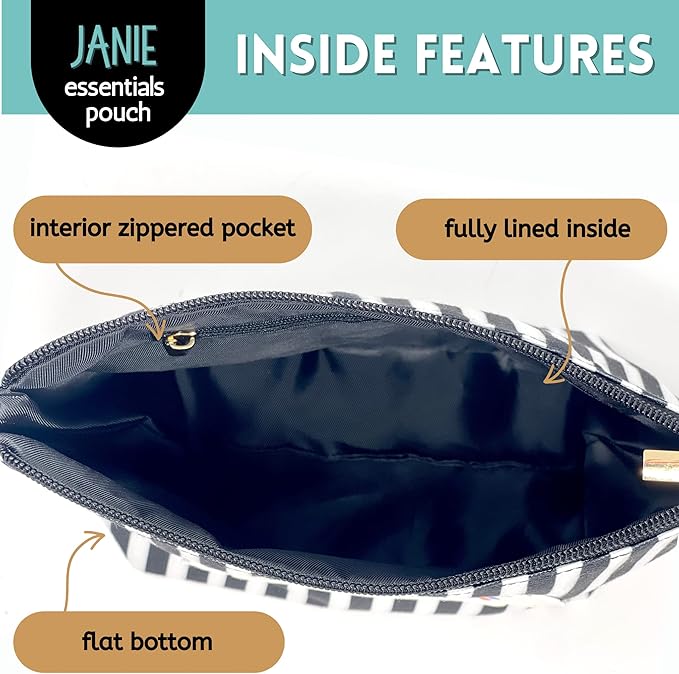 Brooke & Jess Designs Scrub Life Pouch Gifts for Women Striped Makeup Bags Cosmetic Bag Travel Toiletry Makeup Pouch Pencil Bag with Zipper Best Birthday Nurse Gifts